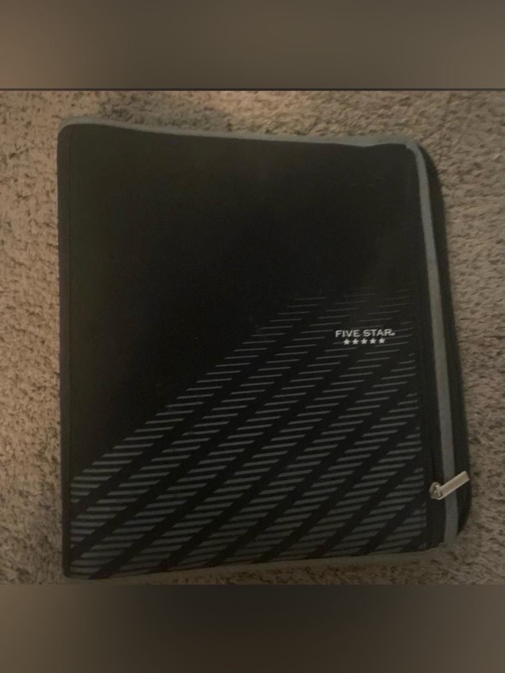 Five Star Black 3 Ringer Binder Zip up